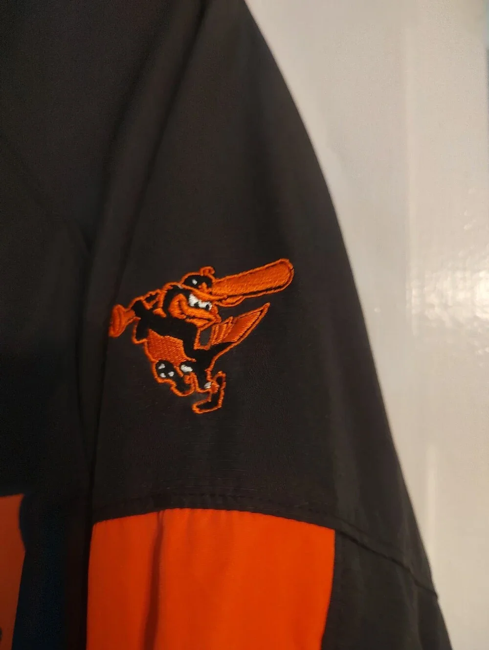 Majestic Baltimore Orioles MLB Pullover Windbreaker Jacket Black/Orange Adult XL